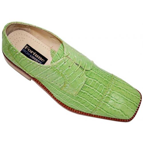 Liberty Apple Green Alligator Print Shoes #500